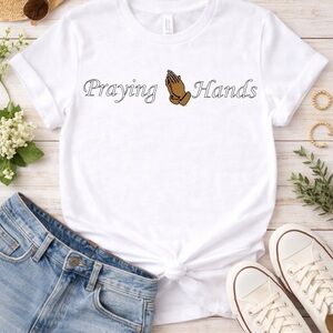Praying Hands White Kids T-Shirt